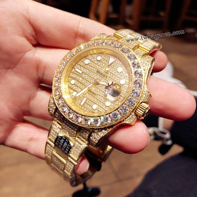 勞力士複刻手錶 116610 RolexSubmariner白金滿鑽系列機械男表 勞力士滿鑽系列男士腕表  gjs1712